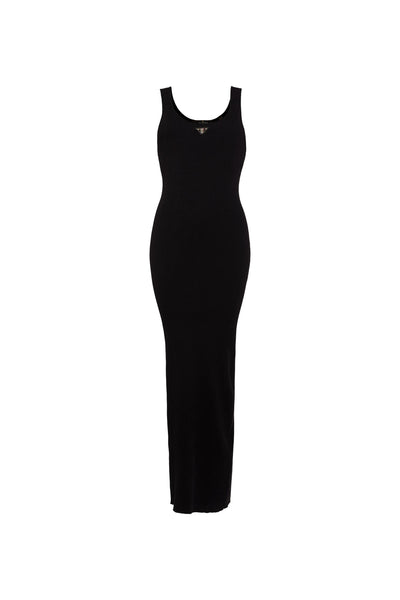 Holland Cooper Juliet Knit Maxi Dress in Black Front