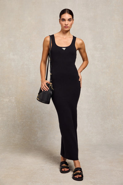Holland Cooper Juliet Knit Maxi Dress in Black
