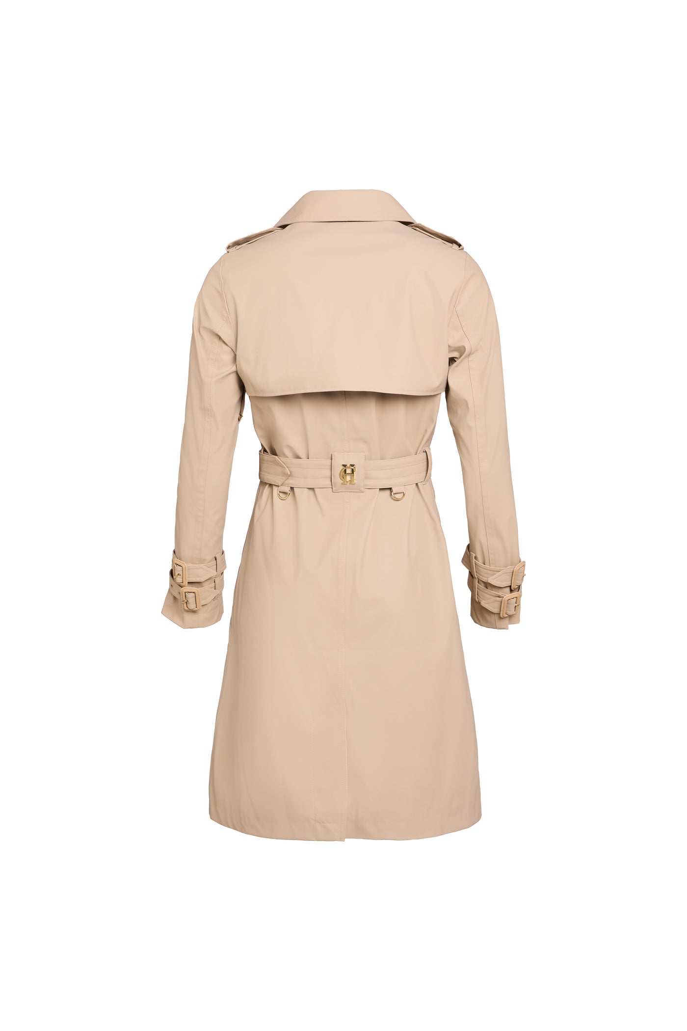 Holland Cooper Kendal Waterproof Trench Coat in Stone Back