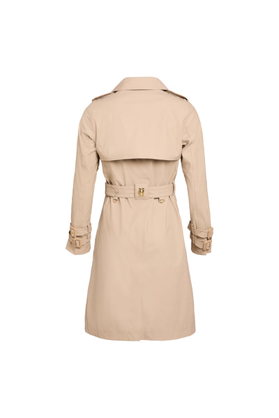 Holland Cooper Kendal Waterproof Trench Coat in Stone Back