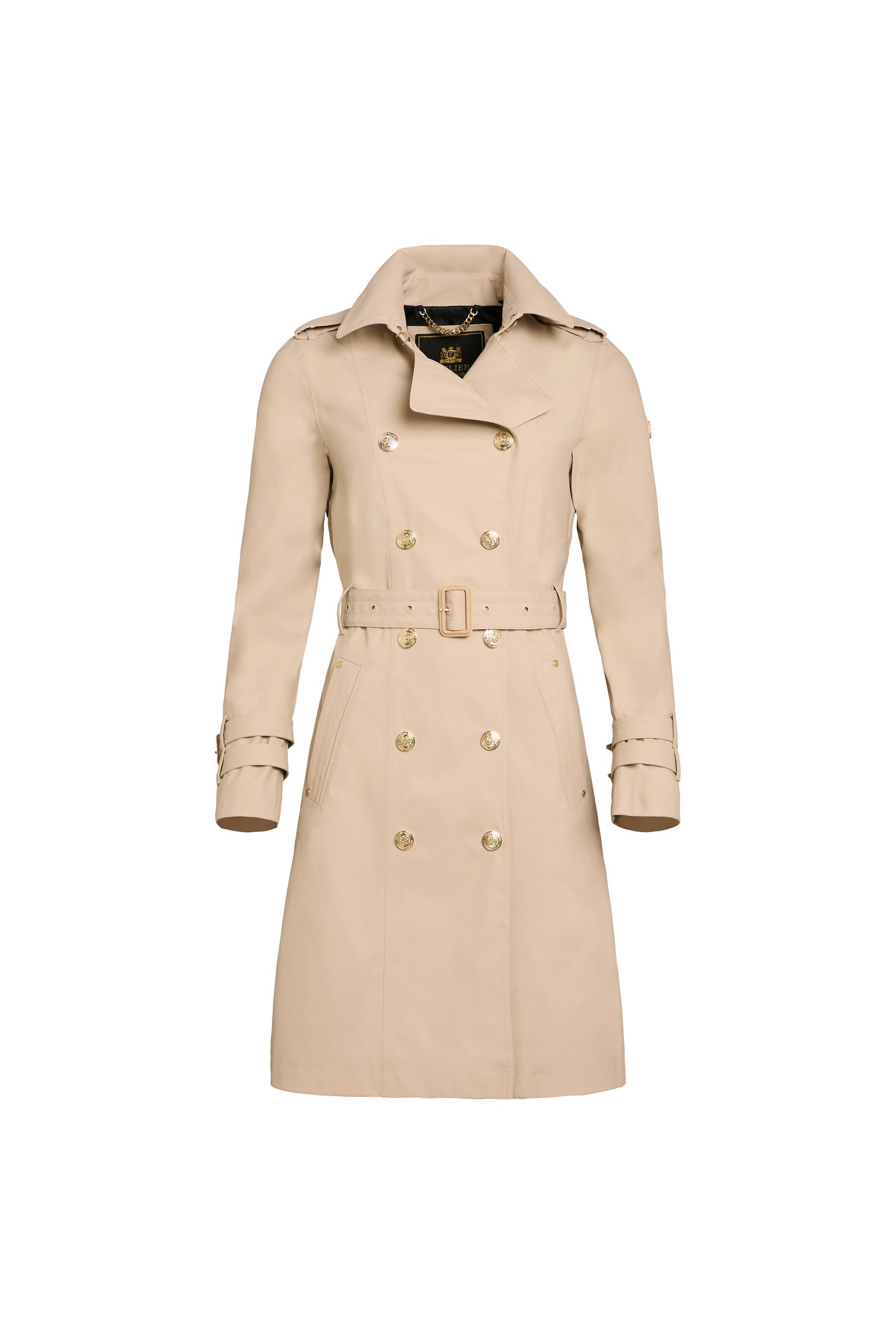Holland Cooper Kendal Waterproof Trench Coat in Stone Front