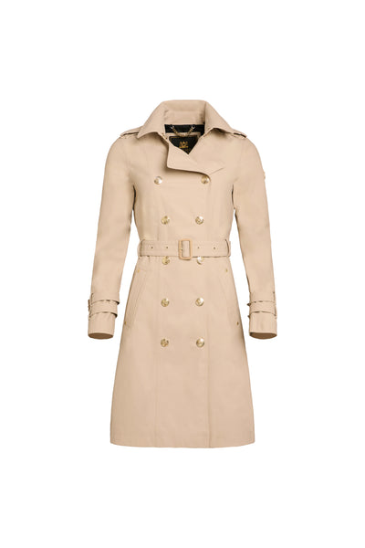 Holland Cooper Kendal Waterproof Trench Coat in Stone Front