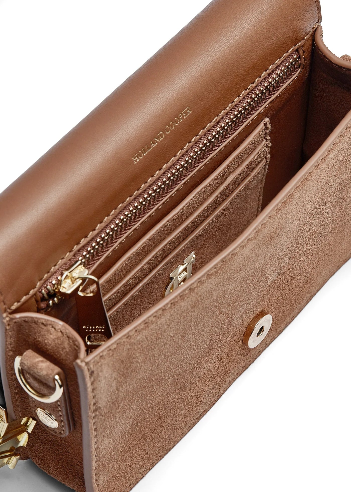 Holland Cooper Kensington Crossbody Bag in Tan Inside