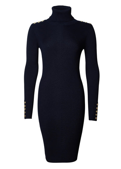 Holland Cooper Kensington Jumper Dress in Ink Navy Front