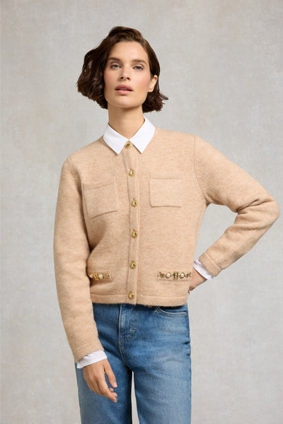 Holland Cooper Lucinda Cardigan in Camel