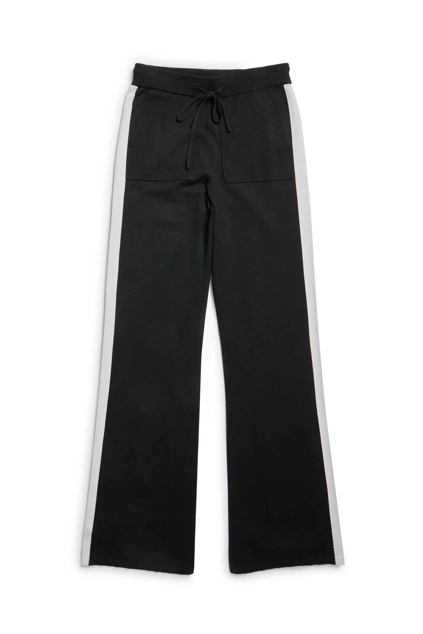 Holland Cooper Macy Knitted Joggers in Black Front