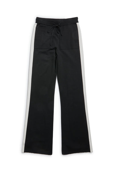 Holland Cooper Macy Knitted Joggers in Black Front