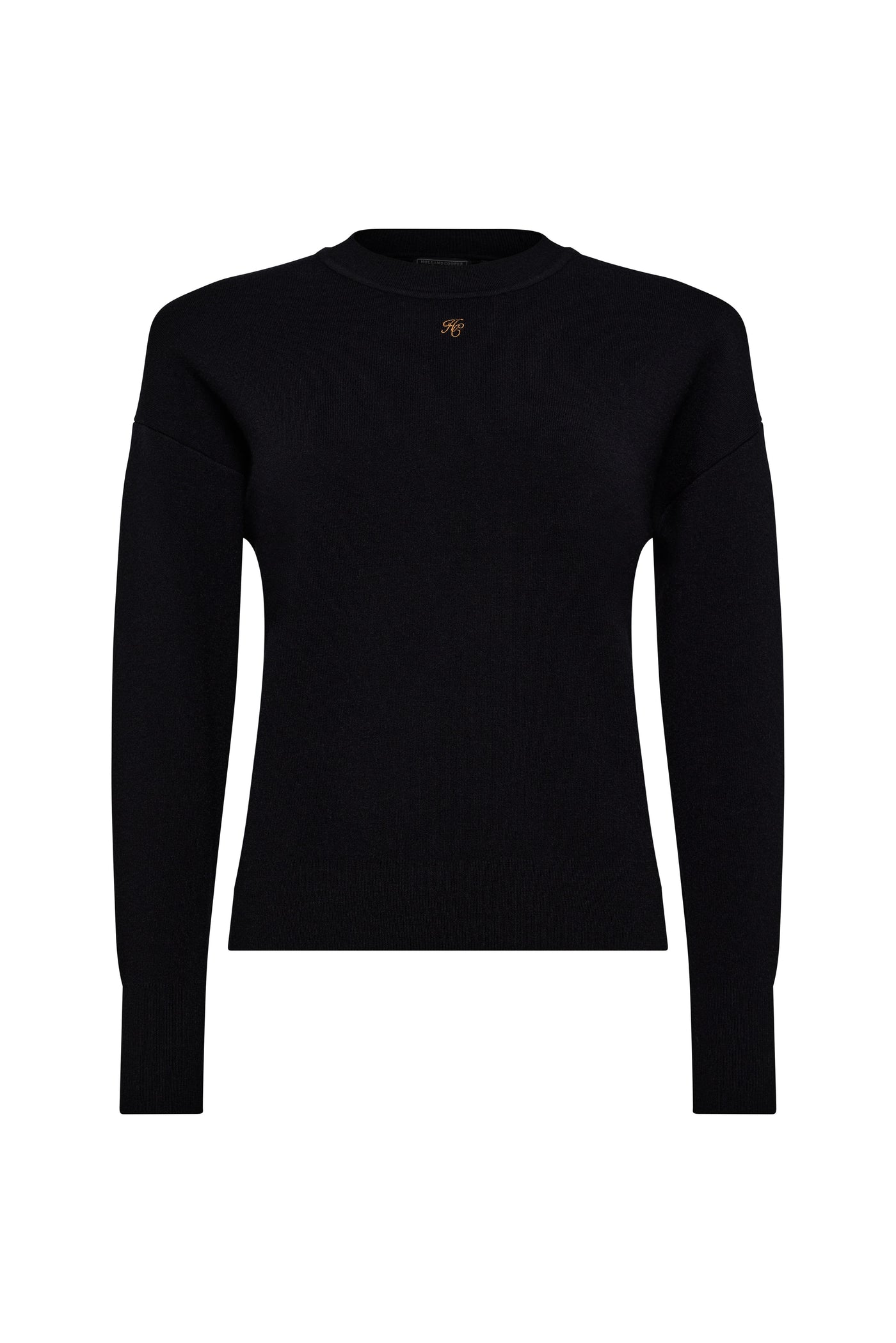 Holland Cooper Maria Crew Neck Knit in Black Front