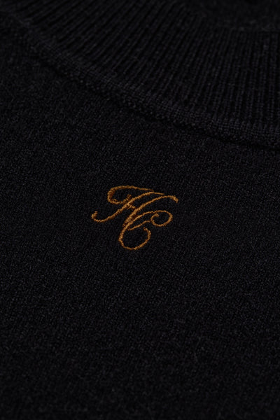 Holland Cooper Maria Crew Neck Knit in Black Logo