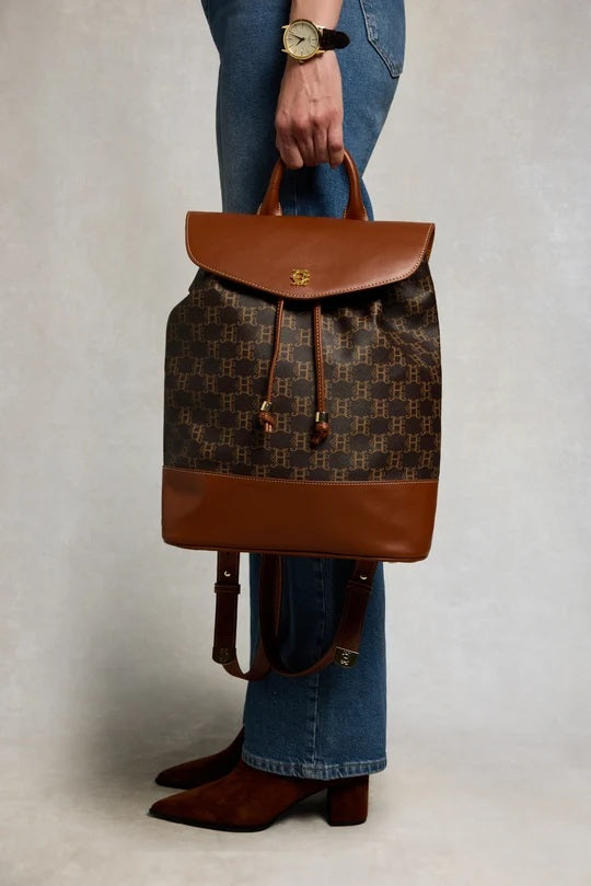 Holland Cooper Mayfair Backpack in Tan Monogram
