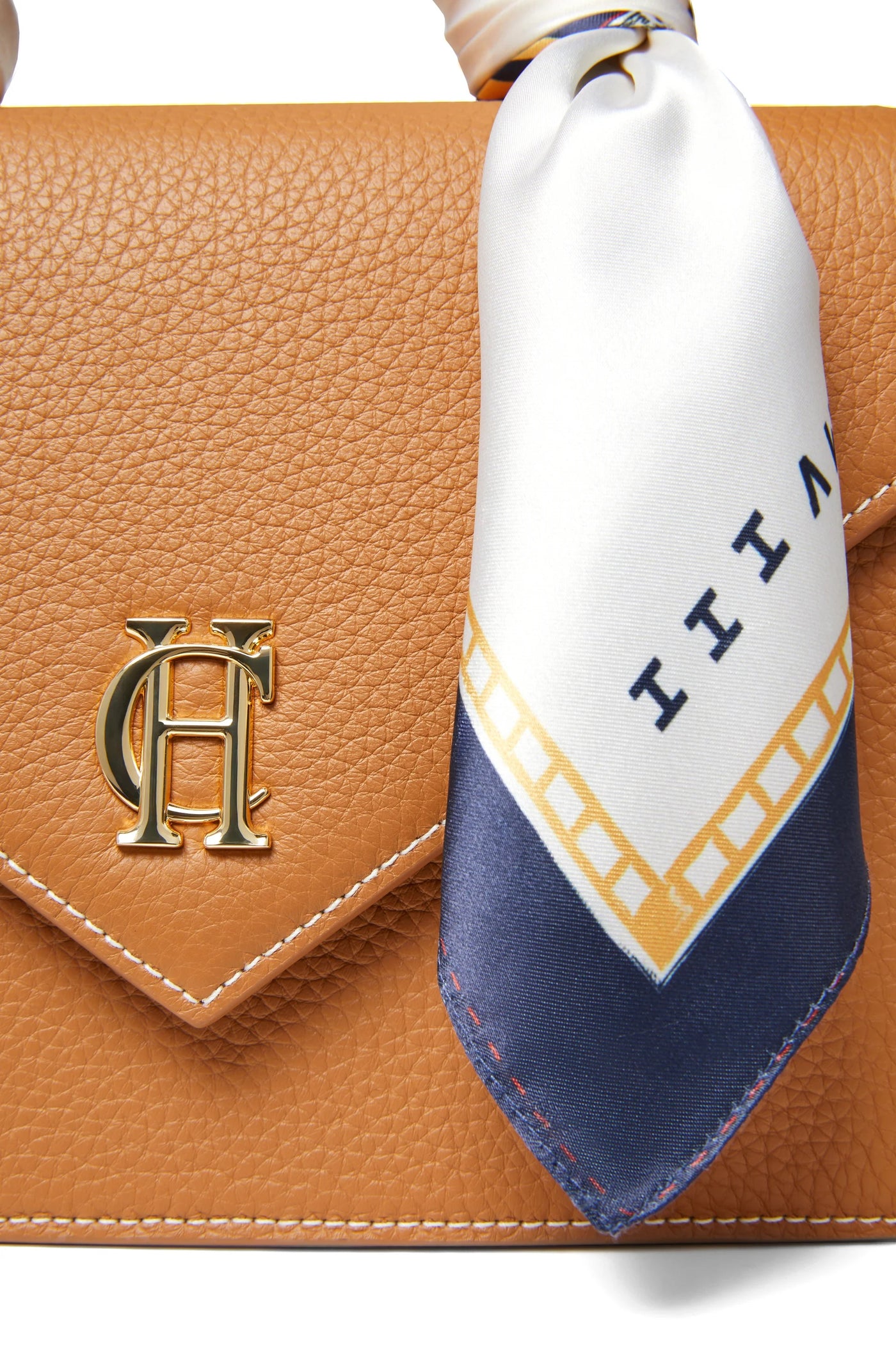 Holland Cooper Mayfair Scarf Bag in Tan Contrast Detail
