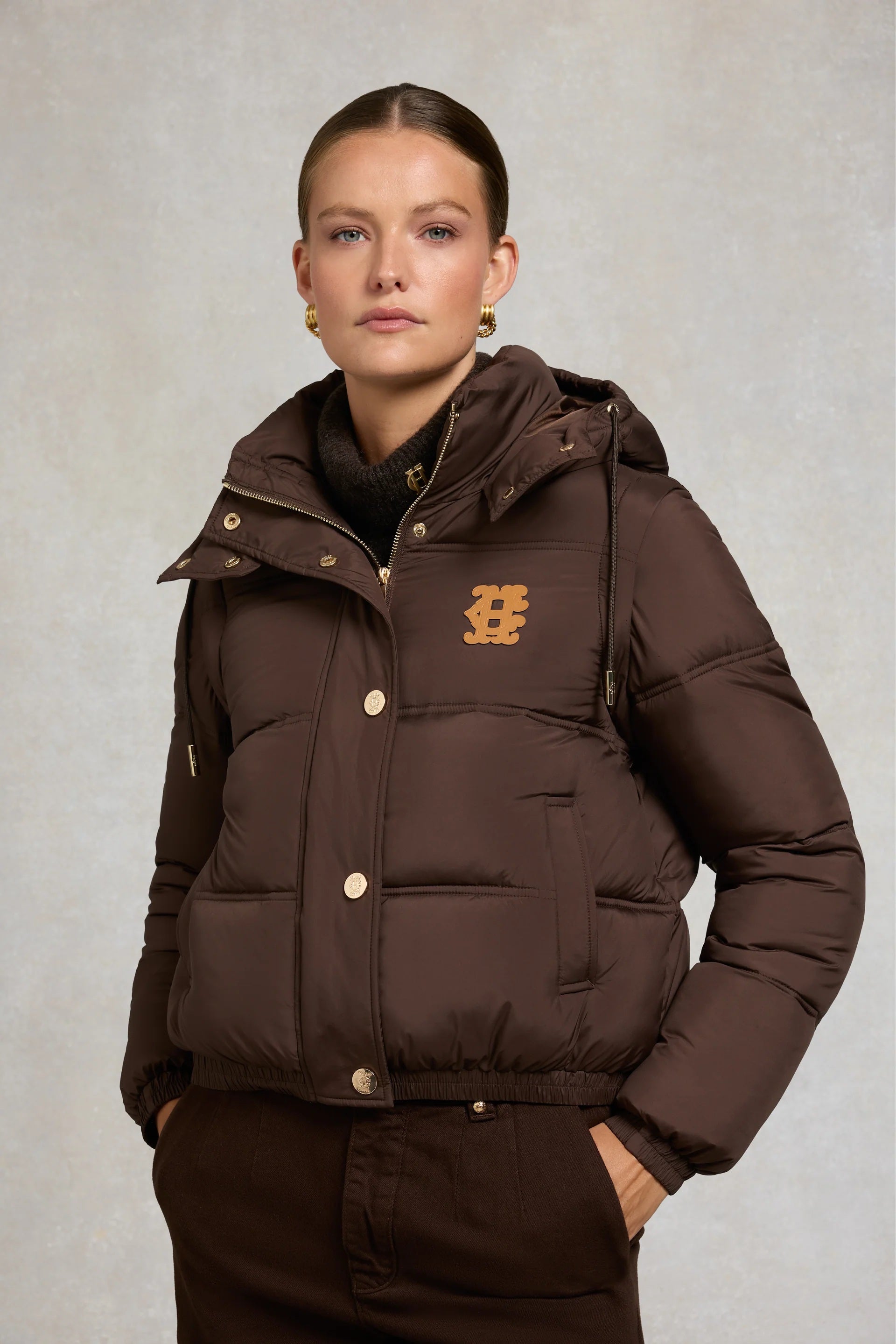 Holland Cooper Milton Convertible Jacket in Chocolate