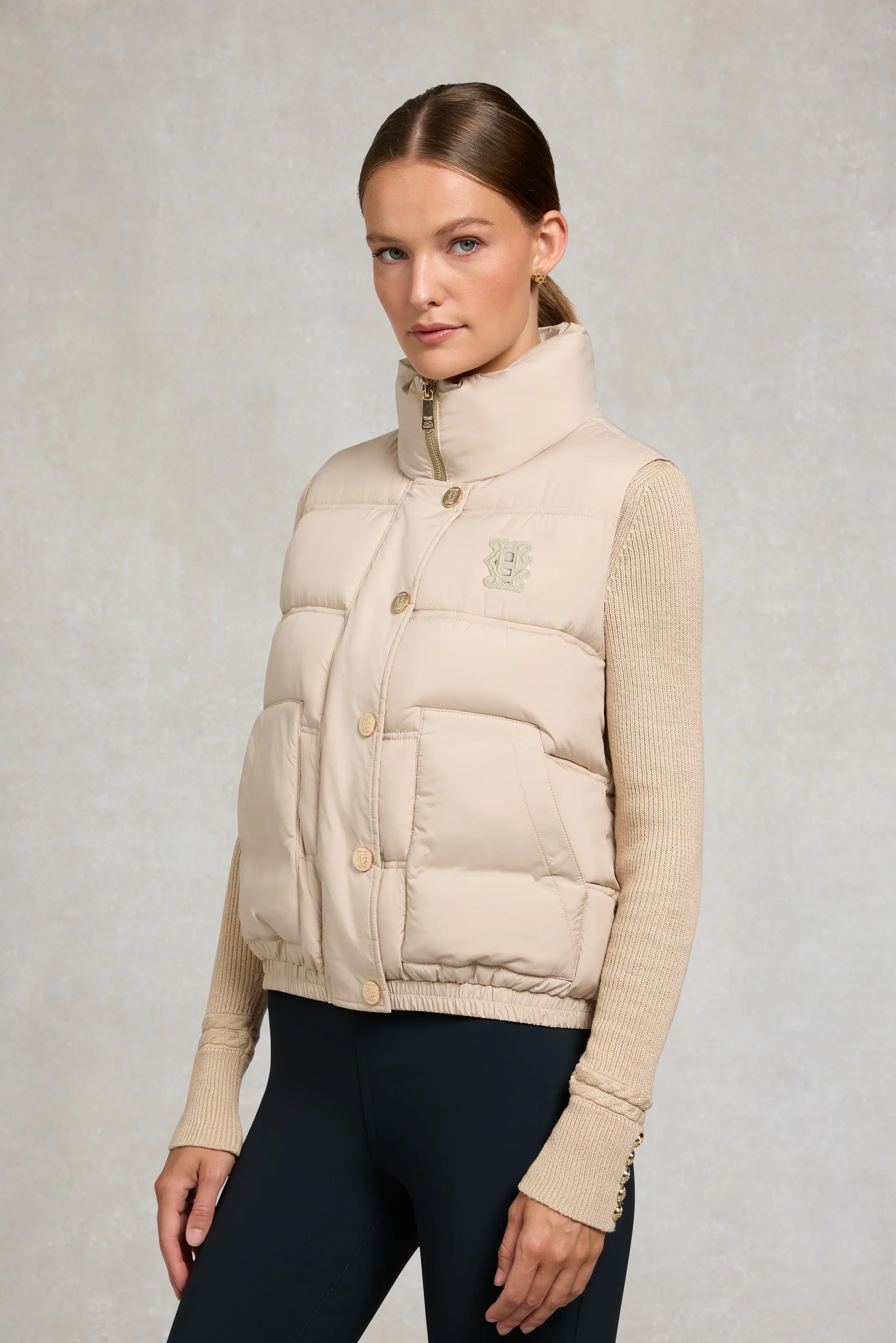 Holland Cooper Milton Padded Gilet in Bone