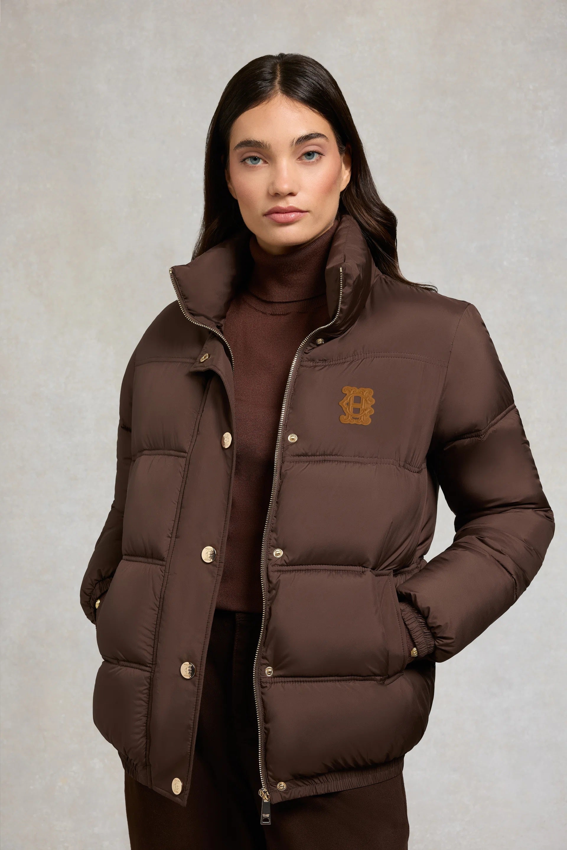 Holland Cooper Milton Padded Jacket in Chocolate
