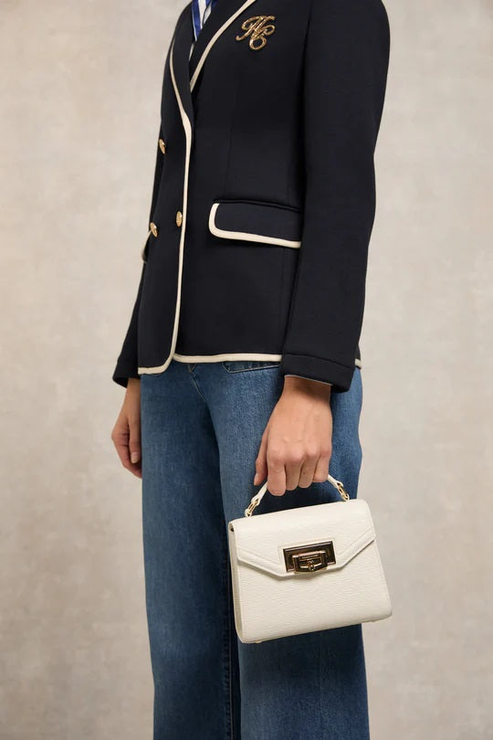 Holland Cooper Mini Cheltenham Bag in White Lizard
