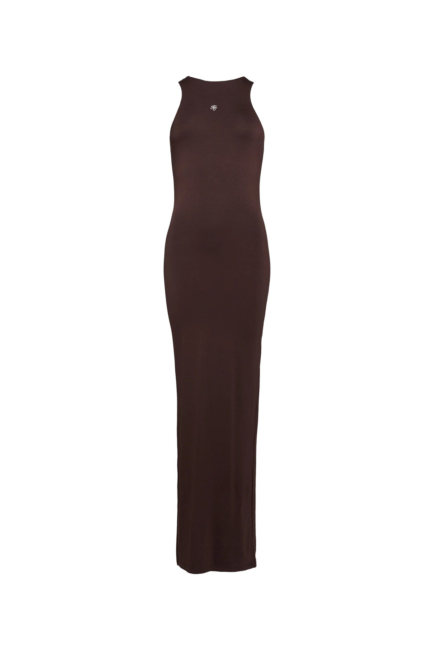 Holland Cooper Monogram Maxi Dress in Chocolate Front