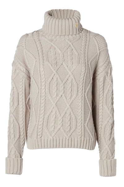 Holland Cooper Noveli Cable Knit in Taupe