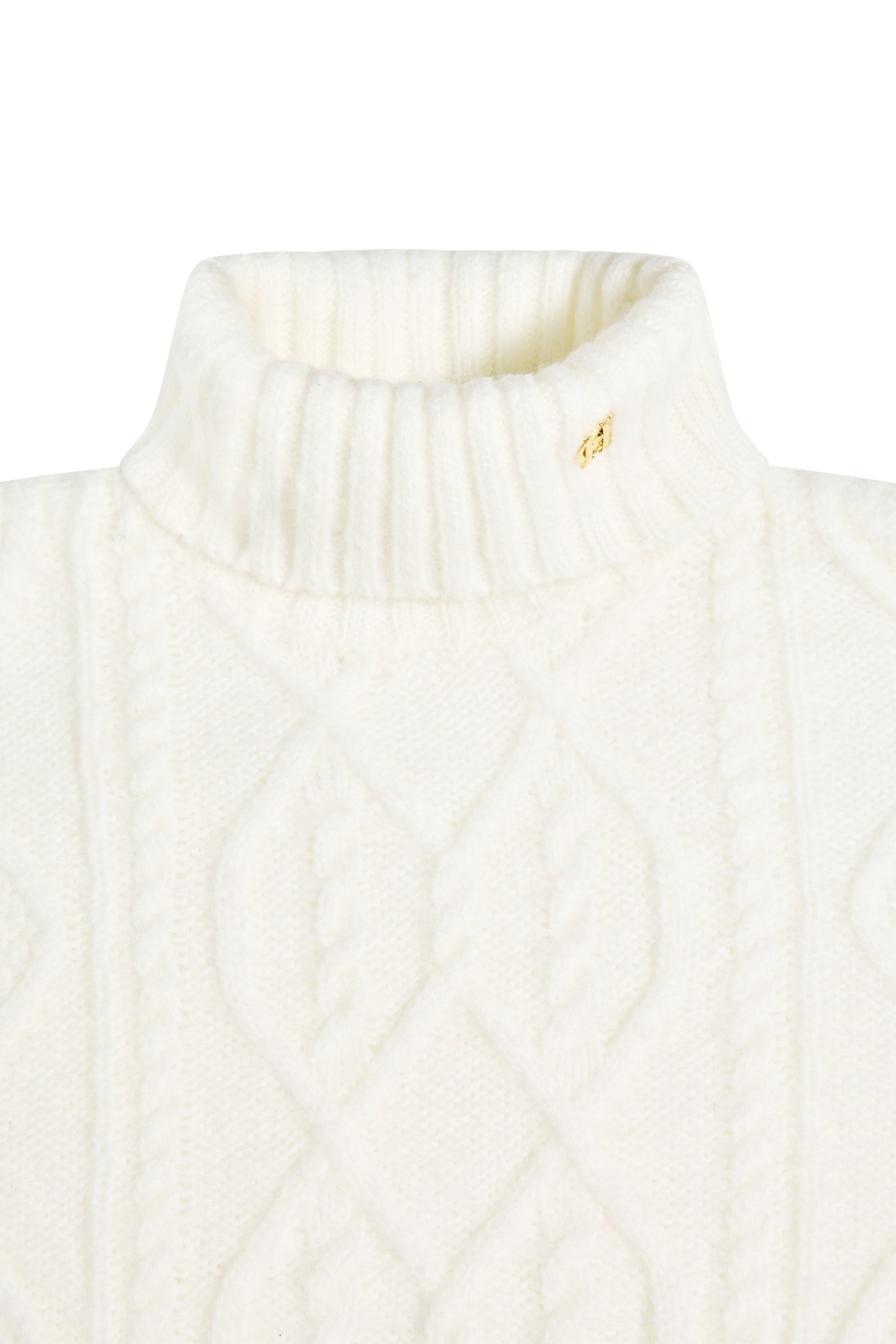 Holland Cooper Noveli Roll Neck Knit in Natural Neck