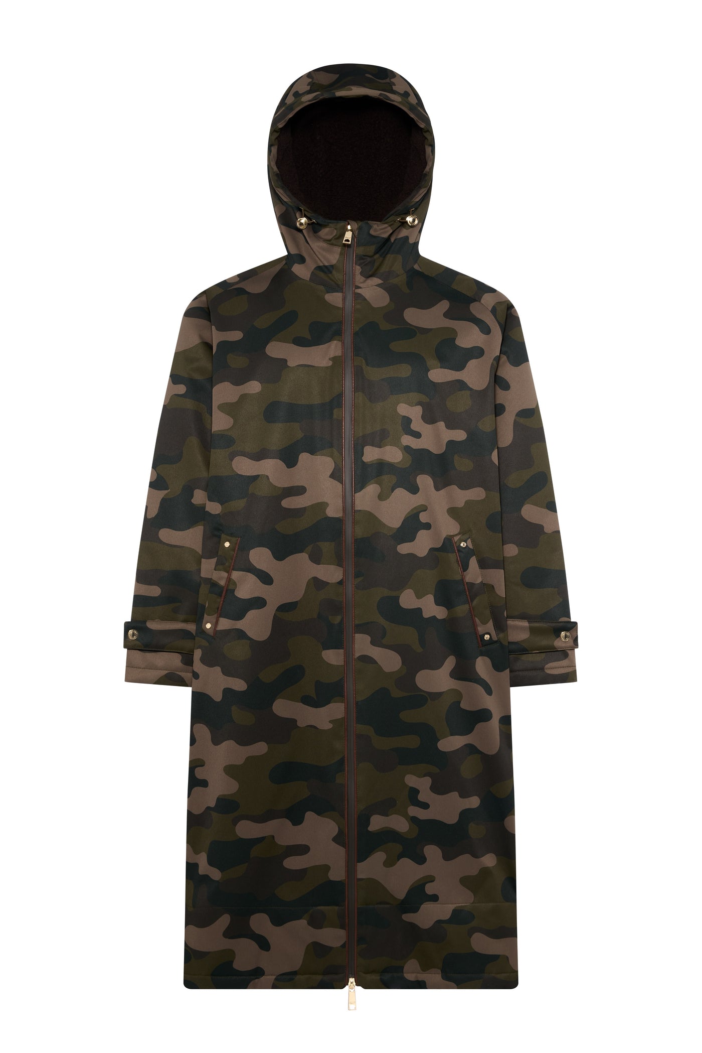 Holland Cooper One Size Waterproof Coat in Camo Front