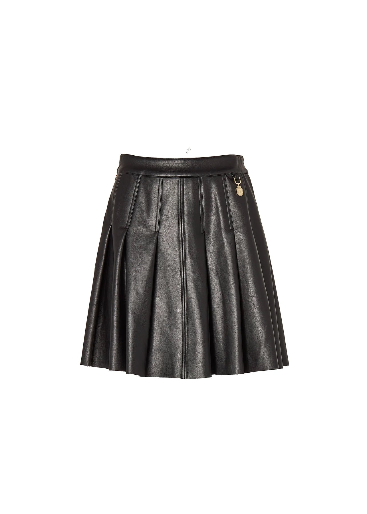 Holland Cooper PU Pleated Mini Skirt in Black Holland Cooper