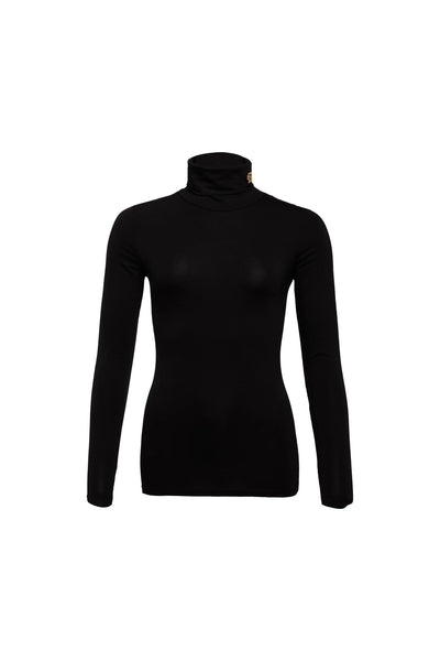 Holland Cooper Paige Roll Neck in Black Front