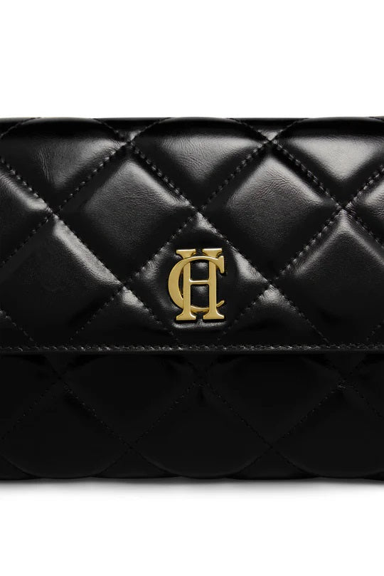 Holland Cooper Quilted Crossbody Bag in Black Logo