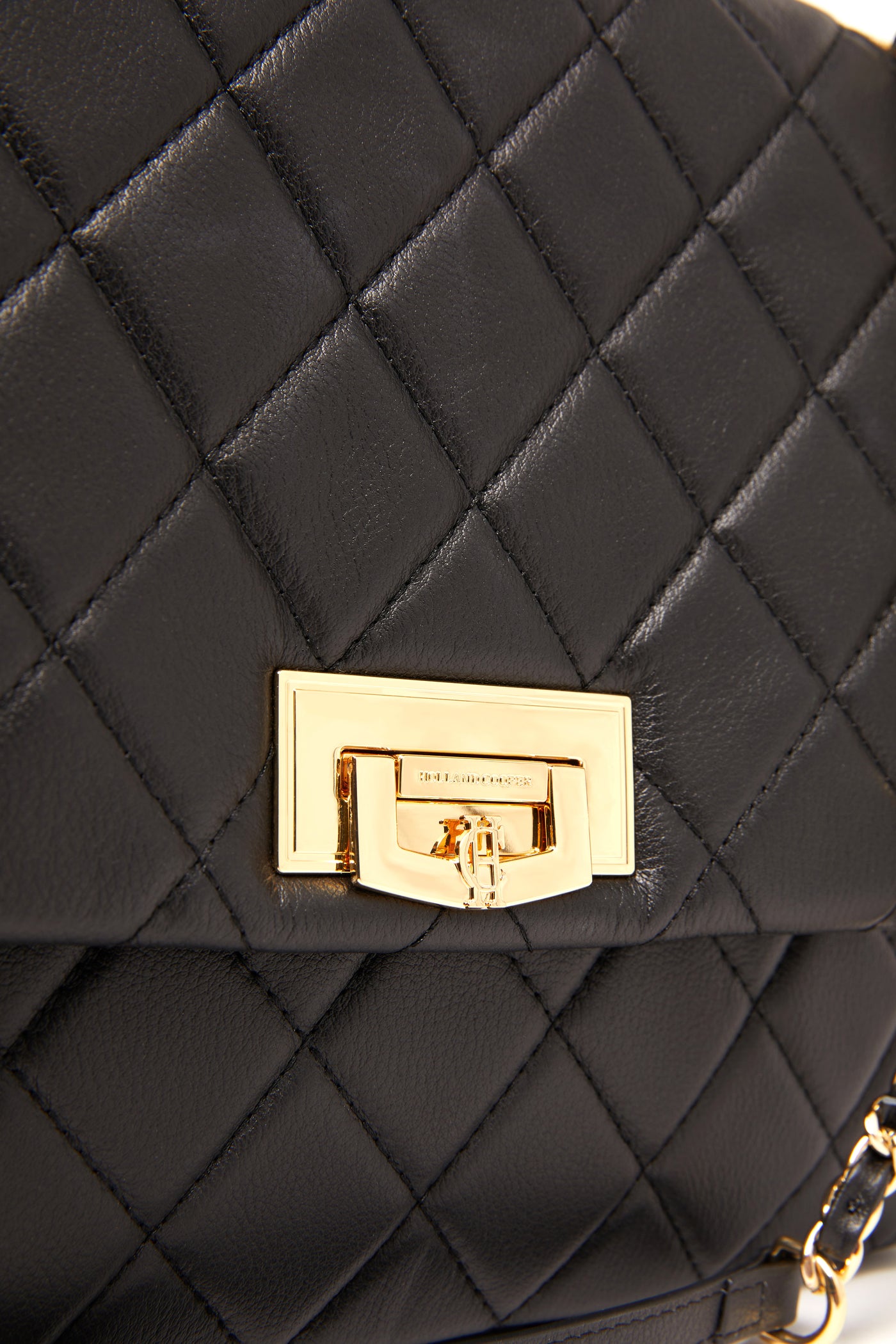 Holland Cooper Quilted Soho Bag in Black Clasp