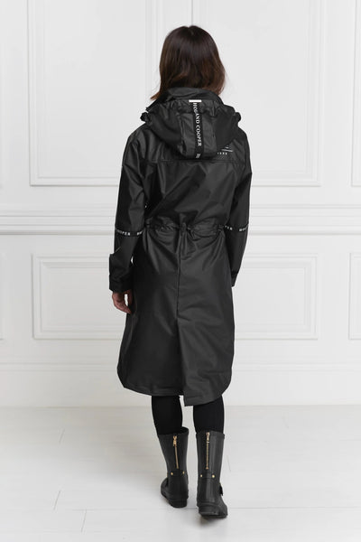 Holland Cooper Rain Coat in Matte Black Model Back