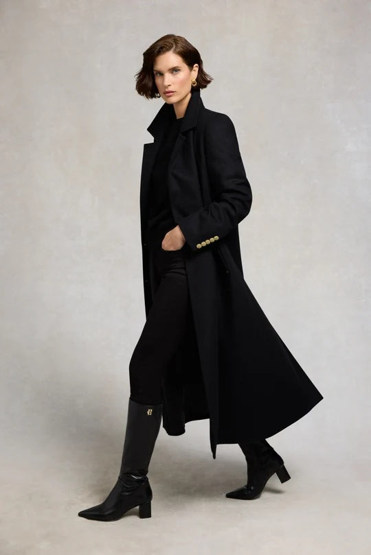 Holland Cooper Regency Mid Heel Knee Boot in Black