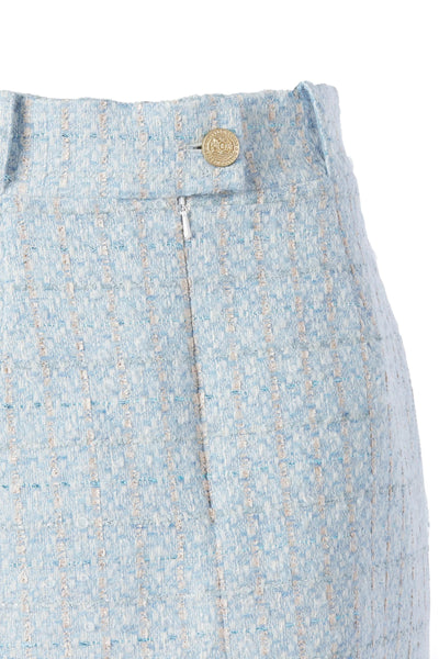 Holland Cooper Regency Skirt in Sky Blue Boucle Detail