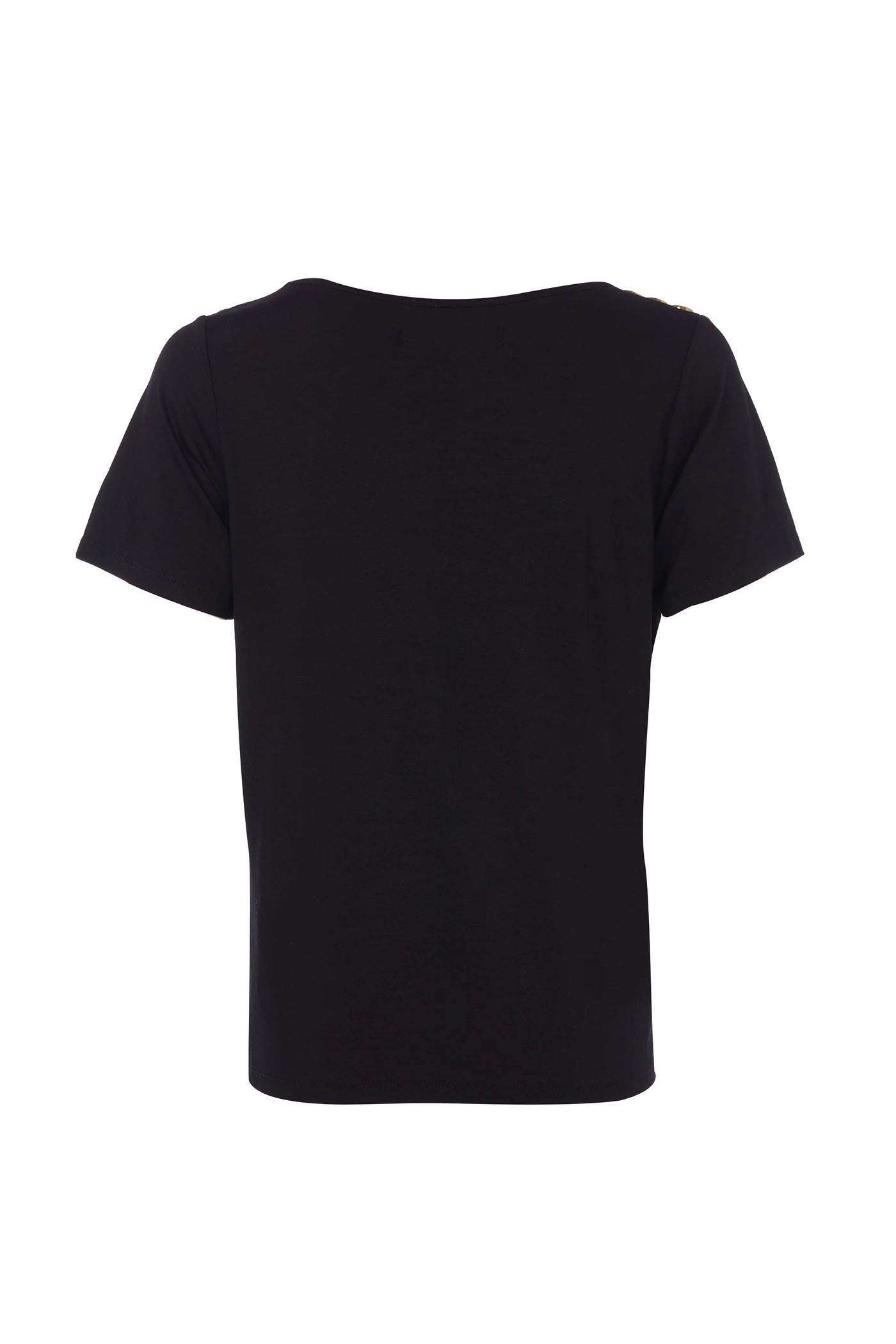 Holland Cooper Relax Fit V Neck Tee in Black Back