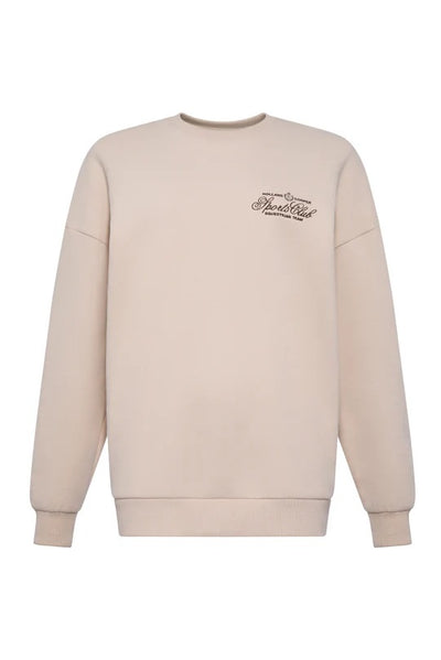 Holland Cooper Relaxed Fit Crew Neck Sweat in Stone Front