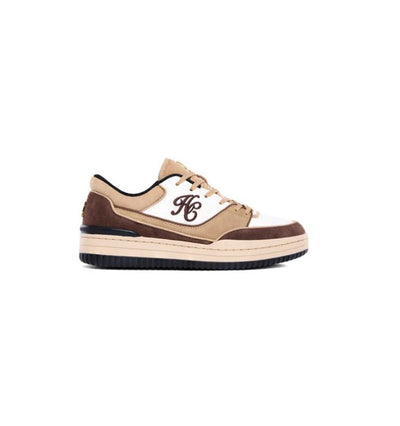 Holland Cooper Retro Ladies Trainer in Taupe Tan Nude