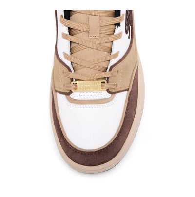 Holland Cooper Retro Ladies Trainer in Taupe Tan Nude