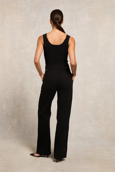 Holland Cooper Ruby Knitted Vest in Black Model Back