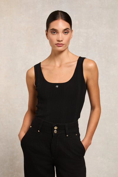 Holland Cooper Ruby Knitted Vest in Black