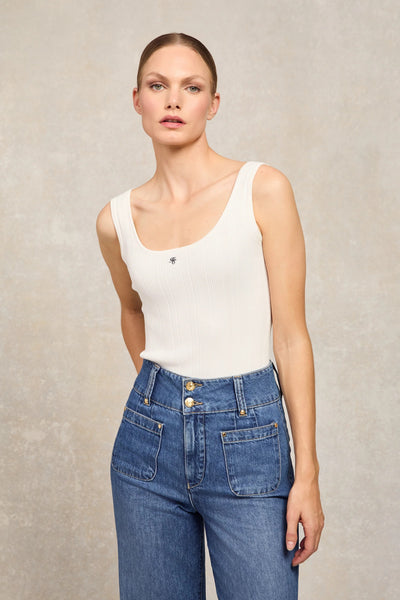 Holland Cooper Ruby Knitted Vest in White