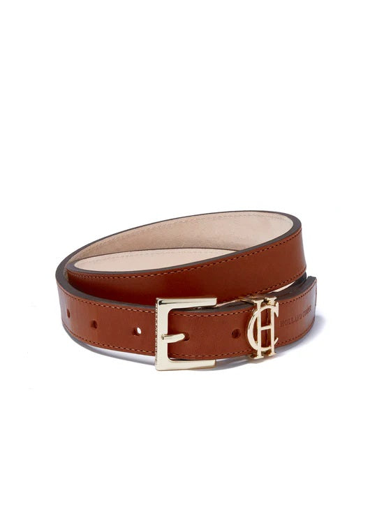 Holland Cooper Slim Logo Ladies Belt in Tan