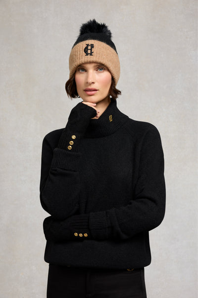 Holland Cooper Sloane Fingerless Gloves in Black