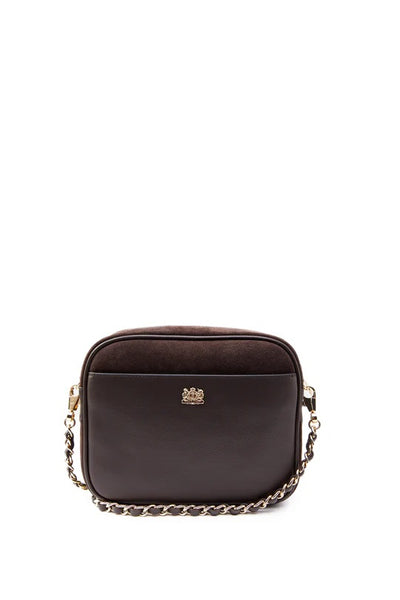 Holland Cooper Soho Camera Bag in Chocolate Suede Back