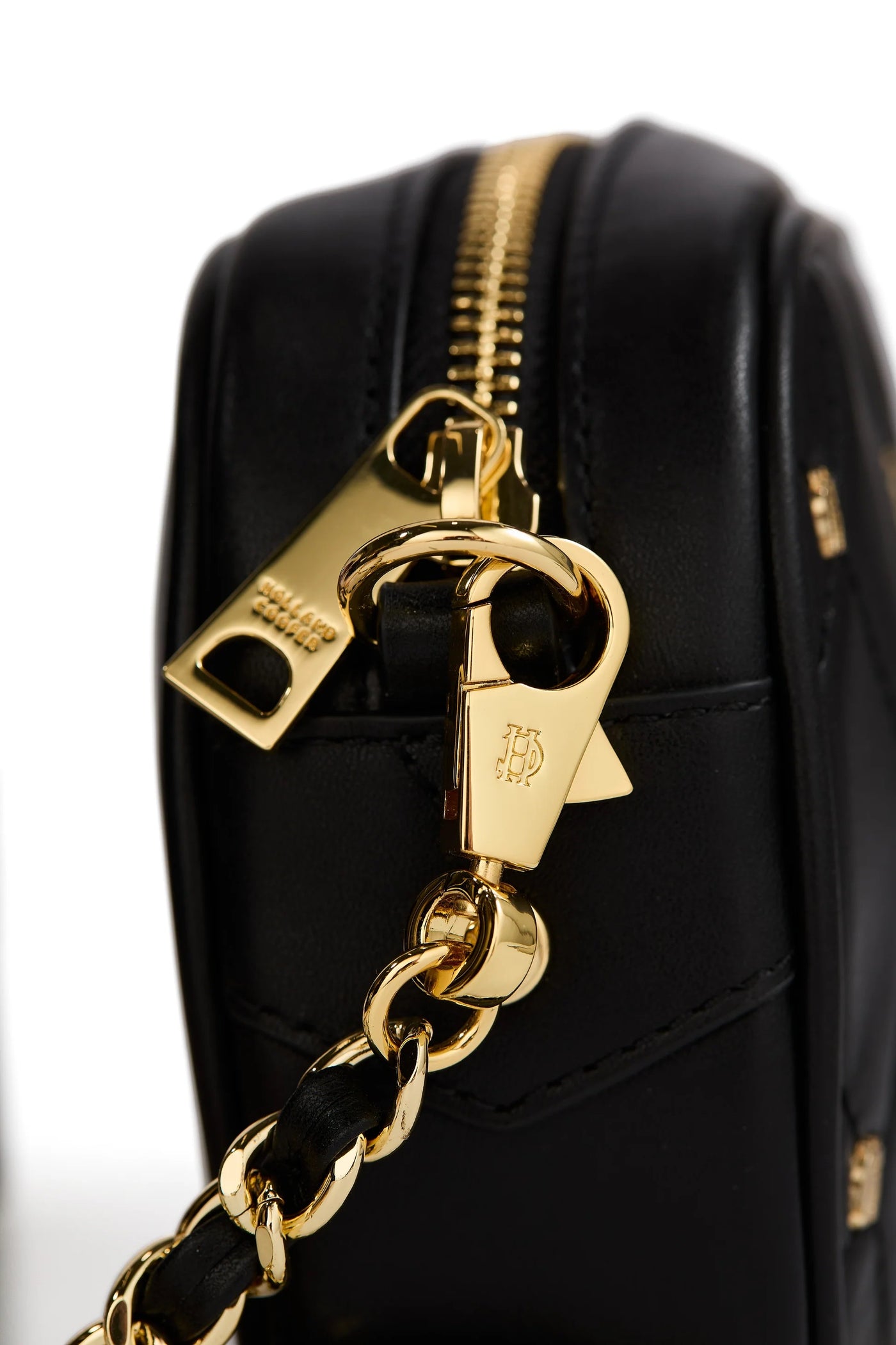 Holland Cooper Soho Mini Quilted Camera Bag in Black Detail