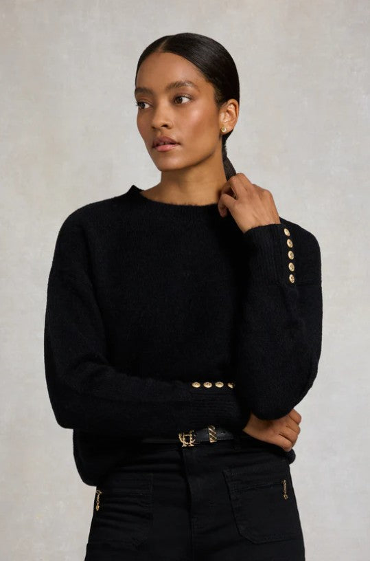 Holland Cooper Tori Crew Knit in Black