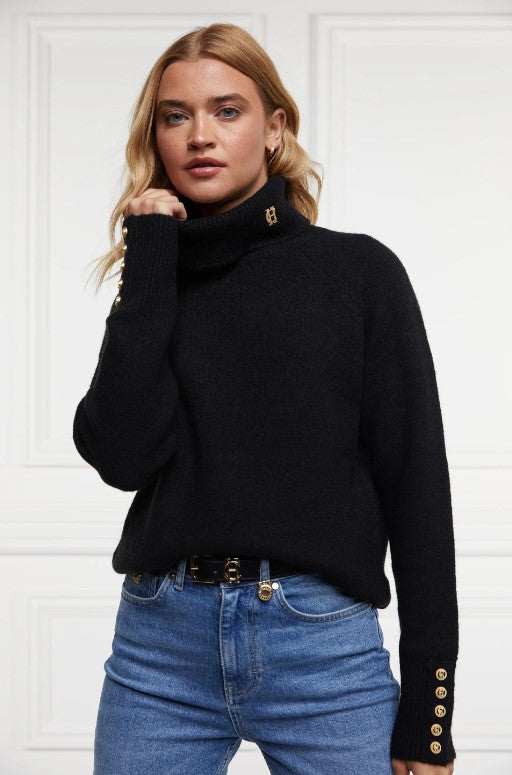 Holland Cooper Tori Roll Neck Knit in Black