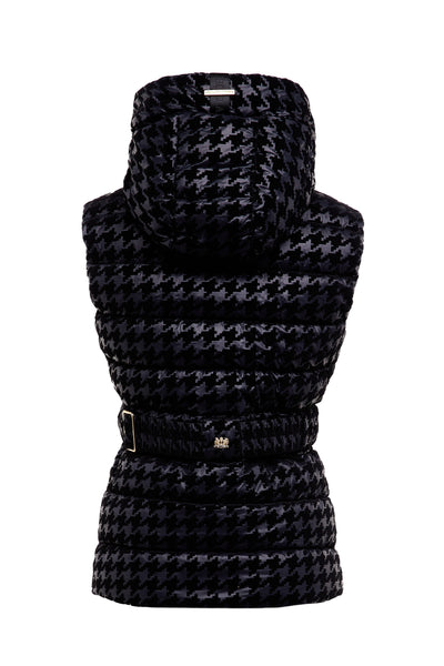 Holland Cooper Vermont Ladies Gilet in Mono Houndstooth Back