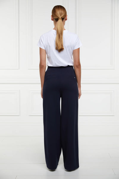 Holland Cooper Wide Leg Pant in Ink Navy Model Back