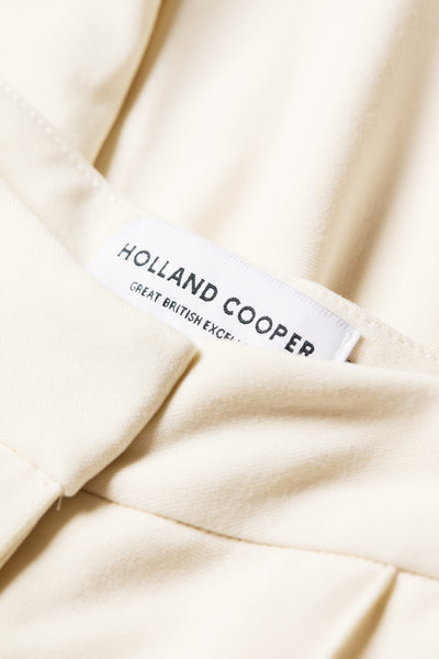 Holland Cooper Wide Leg Pant in Natural Natural Detail