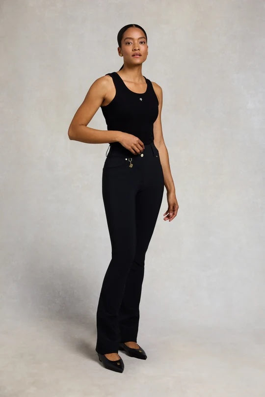 Holland Cooper Windsor Contour Flare Trouser in Black
