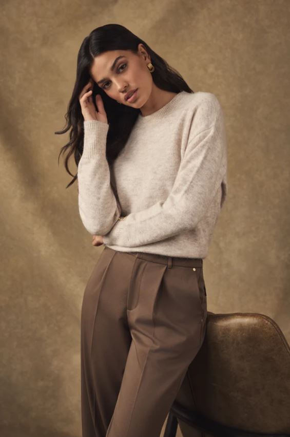 Holland Cooper Tori Crew Knit in Barley
