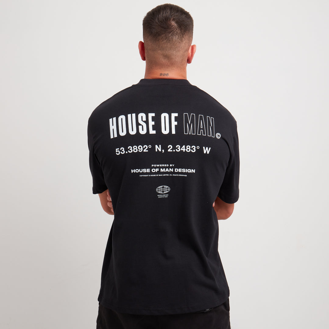 House Of Man The Coordinate T Shirt in Black | House Of Man