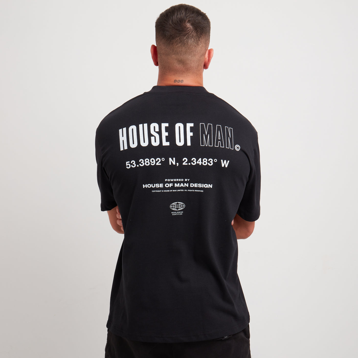House Of Man The Coordinate T Shirt in Black Back